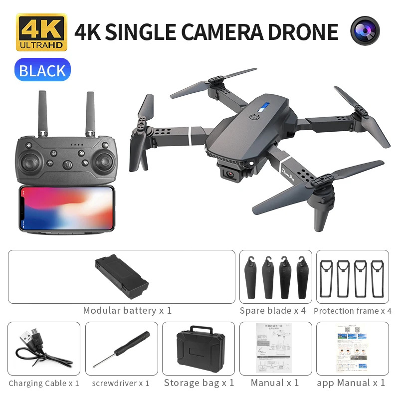 Drone Camera Mount - E88 ProIntelligent Opvouwbare Drone Ondersteunt enkele/Dubbele